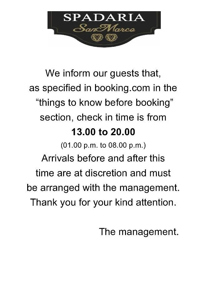 ונציה Spadaria San Marco Guest House 0*,
